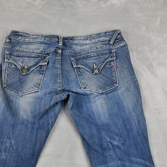 VIGOSS Jeans Women's Size 28/27 Measures 31/28 Blue Denim The New York Tomboy - Picture 7 of 11